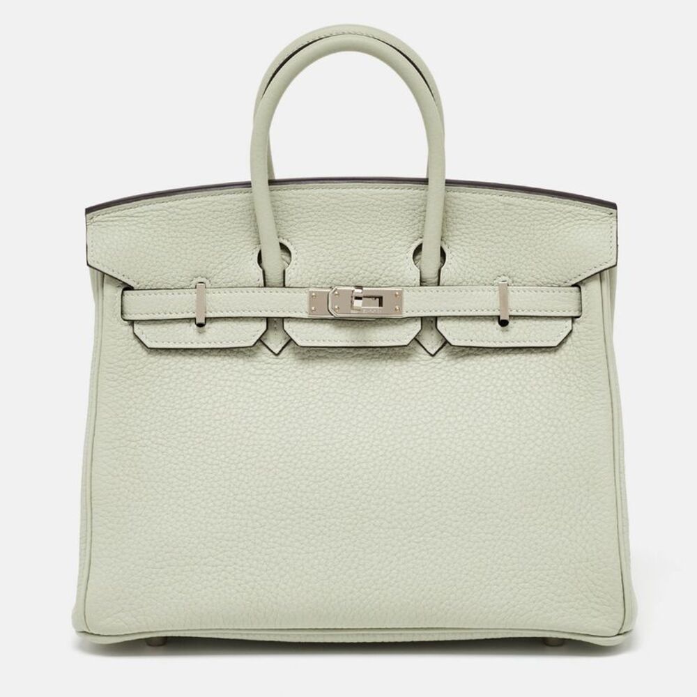 Herm&egrave;s Gris Neve Togo Leather Palladium Finish Birkin 25 Bag